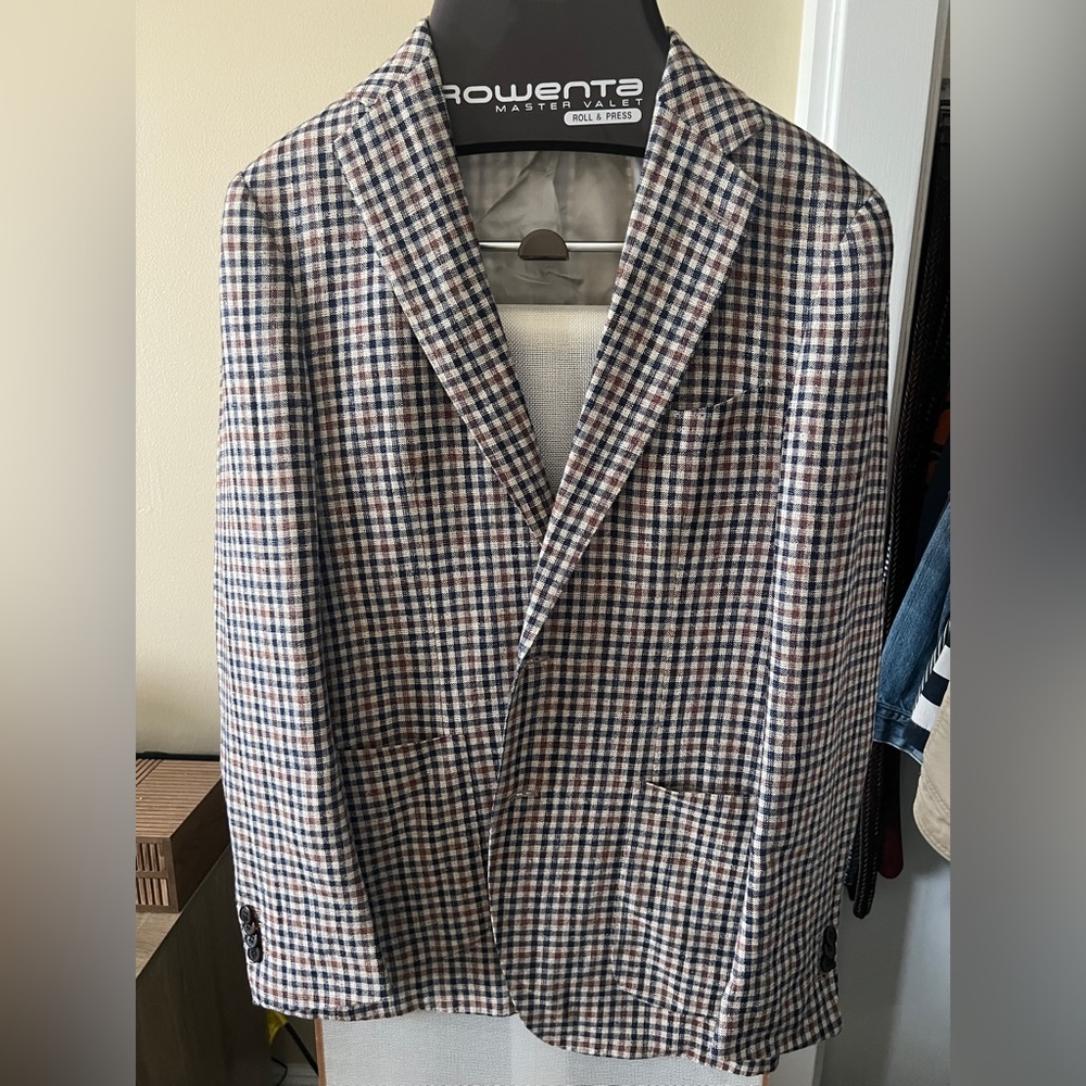 Suitsupply Blue and Brown Check Blazer